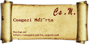 Csegezi Márta névjegykártya