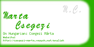 marta csegezi business card